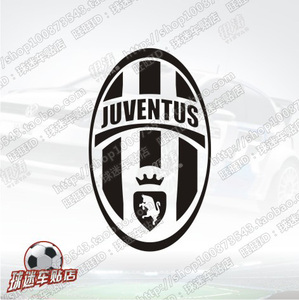 汽车贴纸 反光球队车贴斑马军团老妇人 尤文图斯 单色镂空队徽