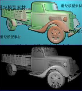 卡车汽车浮雕精雕图jdp灰度图bmp雕刻图3d打印平雕模型stl数据