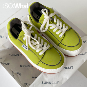 现货sowhat买手店 sunnei 复古圆头街头休闲系带厚底面包鞋单鞋