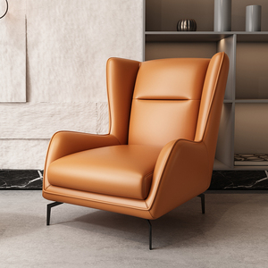 轻奢真皮老虎椅阳台休闲椅子设计师老虎凳客厅网红单椅单人沙发椅
