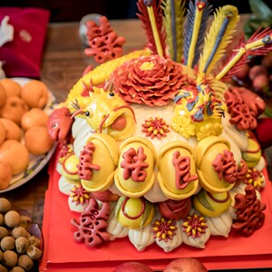 结婚花饽饽喜饽饽馒头龙凤呈祥中式蛋糕拜天地山东大馒头甜品台