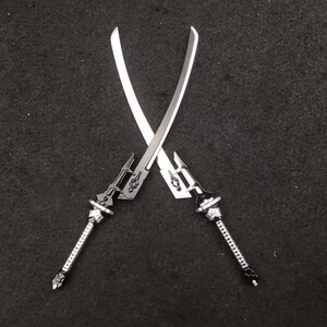 18cm机械纪元2b小姐姐黑白双刃合金刀剑武器模型摆件摆饰cosplay