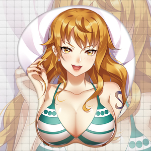 原创海贼王娜美胸部超大游戏立体鼠标垫护腕硅胶手腕垫二次元动漫