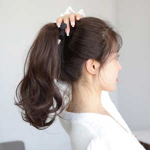 真发马尾女 网红自然短款假马尾辫子绑带式隐形无痕卷发短马尾