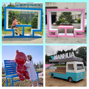 网红打卡拍照景观小品布置装饰雕塑景区户外合影相框座椅摆件设备