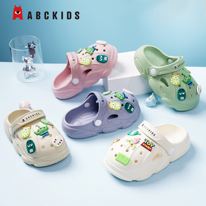 Abckids童鞋洞洞鞋可爱卡通图案夏季儿童时尚室内外软底舒适拖鞋
