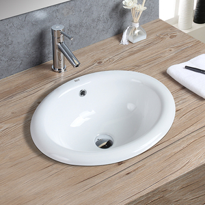 乐家卫浴roca半嵌入式台中盆陶瓷 家用洗脸面盆卫生间台上洗手盆