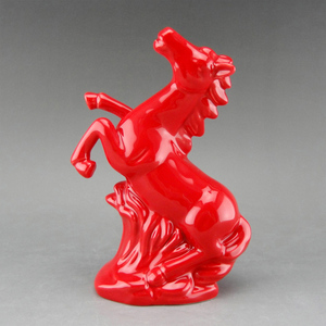 招财发财马 十二12生肖马到成功摆设 催运旺财转运红马陶瓷马摆件