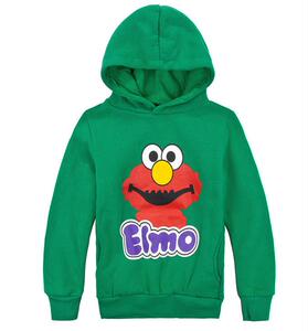 出口外贸原单sesame street芝麻街elmo带帽外套抓绒卫衣韩版儿童