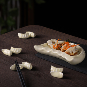 水饺筷架筷托陶瓷筷子搁筷子托家用酒店餐具公筷筷子架筷子枕套装