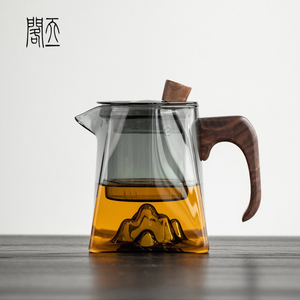天一閣丨侧把玻璃煮茶壶茶水分离观山泡茶壶耐高温烧水壶高端茶具