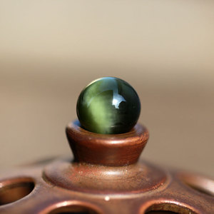 天然a货碧玉散珠12mm和田碧玉黑猫眼1.2cm圆珠多宝散珠正品yt0817