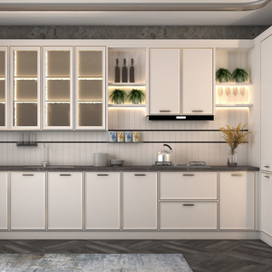 欧派橱柜高端定制厨房黄铜拉丝元素简欧花色可定制曼妮|昆明红星