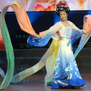 新款特卖李玉刚贵妃醉酒 美人图 四美图黄色绣花 舞台反串演出服