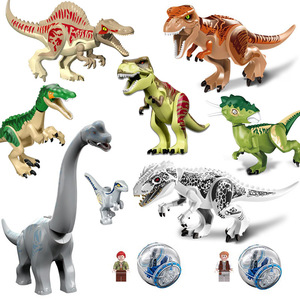 兼容乐高积木侏罗纪霸王龙恐龙公园南方巨兽龙腕龙镰刀龙益智玩具