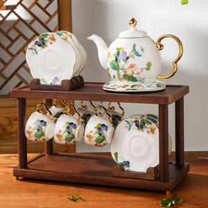 新中式陶瓷茶具套装2024新款家用客厅高档下午茶壶茶杯咖啡杯送礼