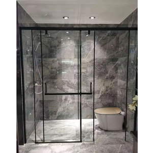 t型淋浴房窄框一门两用预埋吊轨推拉门无边框酒店组合玻璃冲凉房