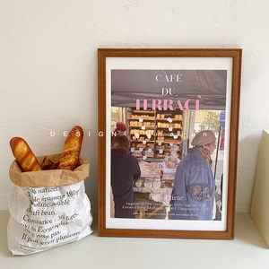 浪漫巴黎 法国复古集市 韩国ins艺术海报 拍照道具法式面包装饰画