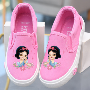 女童帆布鞋一脚蹬童鞋2022春秋新款鞋子儿童布鞋小女孩白雪公主鞋