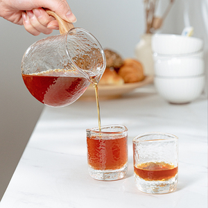 泰摩 日式锤目咖啡品杯 耐热玻璃锤纹分享壶 手冲套装公道杯茶杯