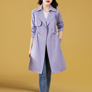 今年流行风衣紫色2024年新款女式春装中长款气质洋气春秋西装外套