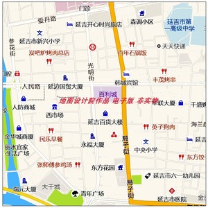 电子版延边州延吉市地图行政区划政区交通小区素材