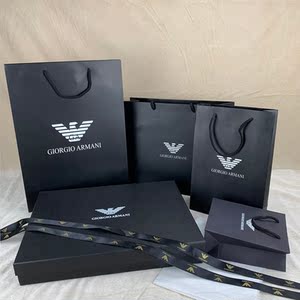 阿玛尼armani专柜纸袋子衣服/t恤礼品包装盒子口红手提袋包装丝带