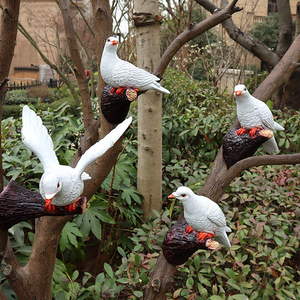 户外树脂鸽子雕塑仿真动物园林景观小品花园庭院布置院子装饰摆件