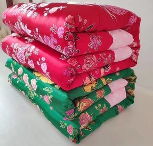 传统老式包边被子怀旧棉被结婚用绸缎喜被陪嫁大红龙凤鸳鸯被子