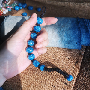 ha03 原创手作玻璃珠 高温烧制老料热熔霏雪琉璃珠手串 唾沫珠