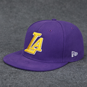 nba帽子湖人帽子男詹姆斯紫色平沿帽篮球洛杉矶湖人队平檐棒球帽