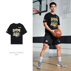 李宁短袖文化衫男子辽宁队21-22赛季cba总冠军纪念运动t恤atssc39