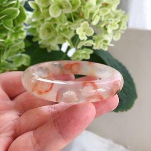 000人付款淘宝正品精美黄冰樱花飘龙纹玛瑙玉髓手镯女款甜美通透润泽