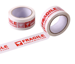 跨境FRAGILE英文易碎警示胶带fragile外贸包装印字封箱打包胶带