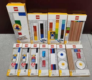 LEGO乐高周边学习文具套装  尺子/橡皮/铅笔/水笔/铅笔盒 积木