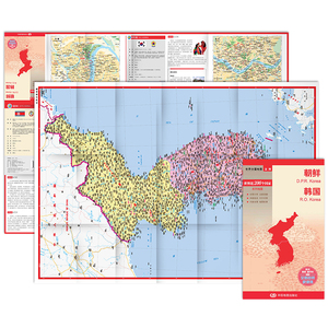 当当网 世界分国地图·亚洲-朝鲜 韩国地图 正版书籍