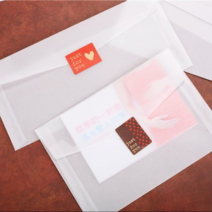 【杂物】空白硫酸纸信封 日式简约纯色半透明明信片信纸小收纳
