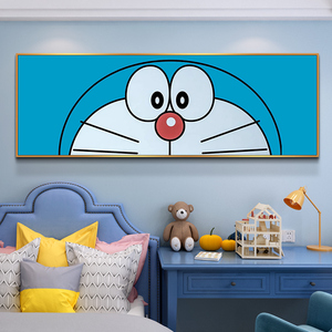 哆啦a梦装饰画潮流儿童房间卧室床头背景墙壁画动漫卡通客厅挂画