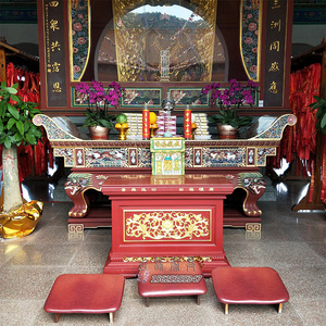 香樟木寺庙大型供桌佛堂祠堂贡台元宝桌实木案台神台雕刻香案佛桌