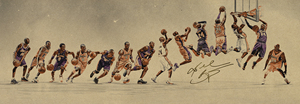 科比20年蜕变 nba球星篮球明星海报 复古牛皮纸卧室宿舍墙贴画心