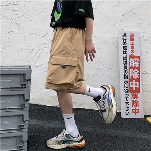大口袋贴袋日系复古潮流潮牌工装裤休闲短裤男女