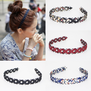 韩版发饰布艺发箍发带女学生防滑编织头箍成人9qhicohud5