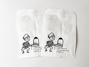 100个）可爱卡通面包人防油纸袋烘焙包装西点小食袋子收纳袋子