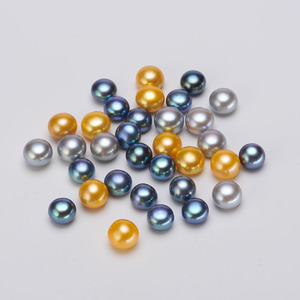 DIY珍珠颗粒 正品淡水珍珠裸珠 馒头扁圆形珍珠 可做吊坠戒指耳钉