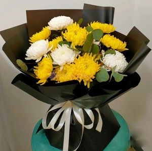 清明节黄白菊花束上坟扫墓浦江县磐安县兰溪市义乌市同城鲜花速递