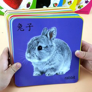 宝宝早教认知卡0-3岁儿童益智玩具幼儿看图识物动物识字认字卡片