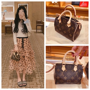 lv/路易威登 nano speedy 女包枕头包迷你单肩手提斜挎包m61252