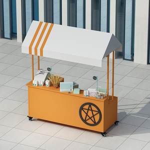 铁艺花车夜市小吃车定制手推车多功能促销商用摆摊移动展示地摊车