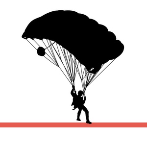 高空跳伞降落伞滑翔伞极限运动人物剪影墙贴画玻璃镂空装饰墙贴纸