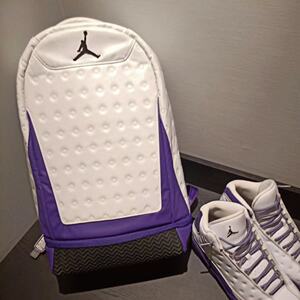 nike 乔丹 aj13 熊猫 书包双肩背包 湖人配色 紫金